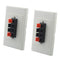 Speaker Wall Plates with Terminal Block for Stereo Home Theater (2 Pack, 4 Terminal)