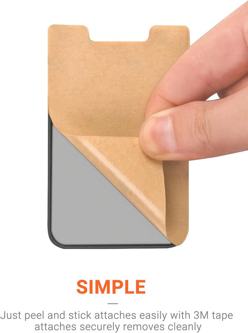 Self Adhesive Card Holder Stick On Wallet Sleeve for Cell Phone with Adhesive RFID Card Holder for iPhone Android 2