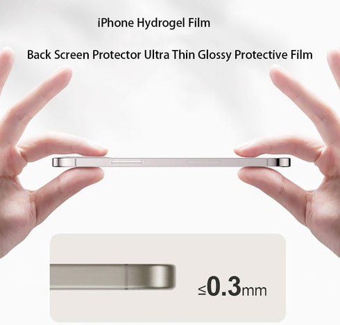 iPhone 15 Pro Max Hydrogel Film - 2Pcs Back Screen Protector, Flexible Protection, Not Glass.