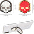 3 Packs Skull Shape Phone Ring Holder, 180° Adjustable Metal Stand in Black, White, Red