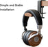 Walnut Headset Holder with Solid Metal, Adjustable Design for All Headphone Sizes - Compatible Headphone Hanger.