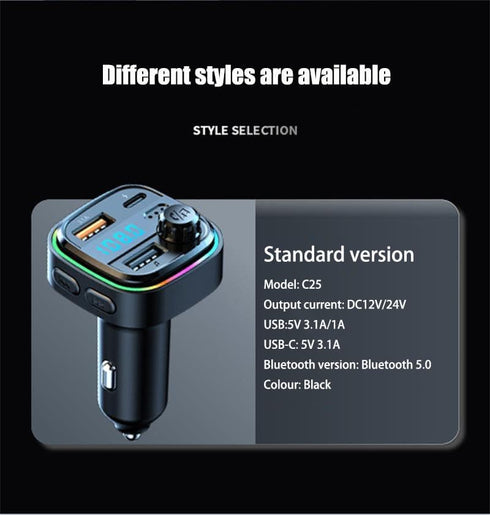 Ti Cow Mp3 New Multi-Functional Vehicle-Mounted Bluetooth Player Car FM Transmitter Hands-Free Calling PD Fast Charger