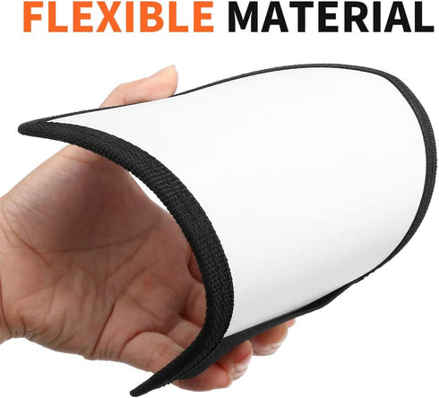 2 Pack Flash Diffuser Reflector Kit - 2-Sided White/Silver Bend Bounce Reflector with Elastic Strap for Speedlight