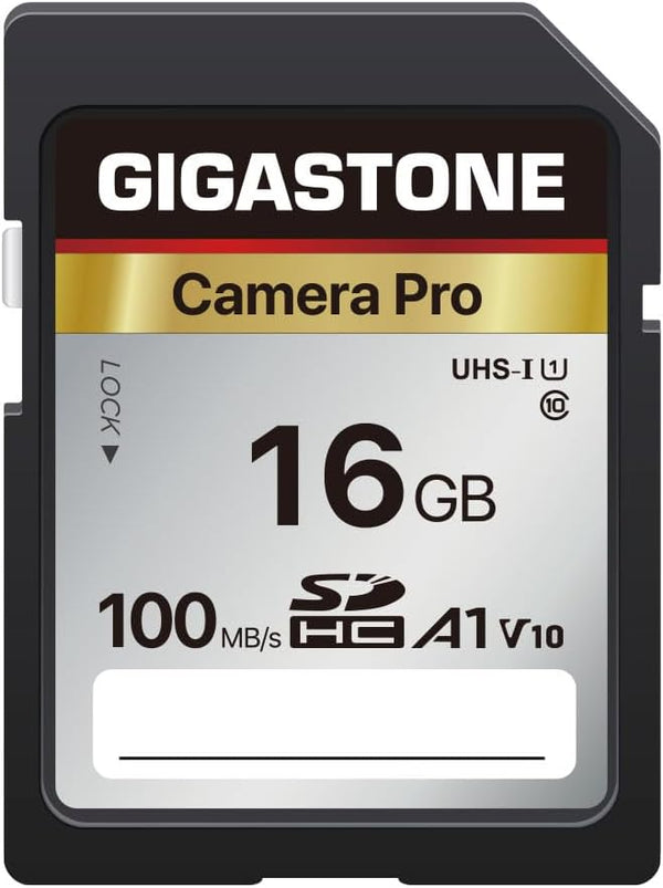 Gigastone 16GB SD Card V10 SDHC Memory Card, High Speed Full HD Video Compatible with Canon Nikon Sony Pentax
