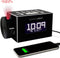 HANNLOMAX HX-108CR PLL FM Radio, Bluetooth Streaming, Time Projection, White Jumbo LCD Display, USB Port for 1A