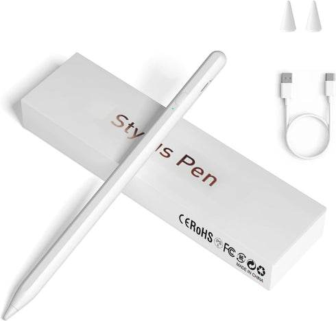 Stylus Pens for Touch Screens, Universal Fine Point iPad Pencil with Magnetic Adsorption for iPhone/iPad/Android - White