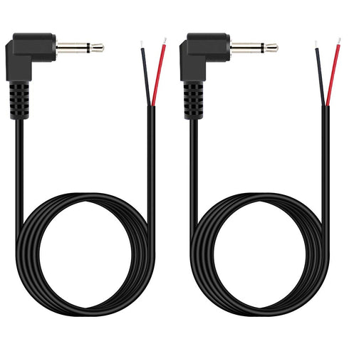 Fancasee (2 Pack 6 ft) Replacement 3.5mm Right Angle Male Plug to Bare Wire Audio Cable Repair
