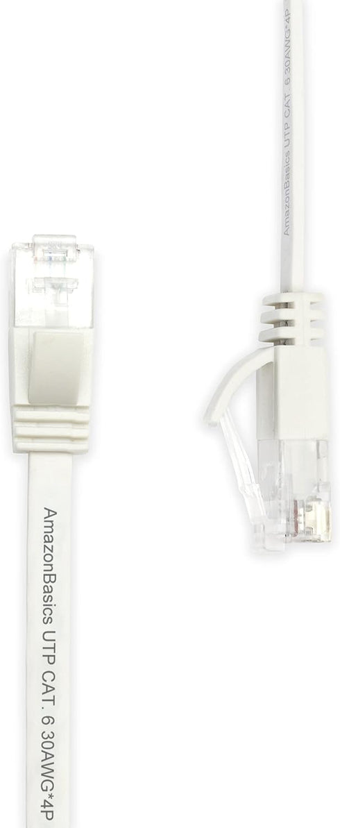 6 RJ45 10Gbps 100ft Amazon Basics Cat Ethernet Flat Network Cable, Snagless with Gold-Plated Connectors, Outdoor
