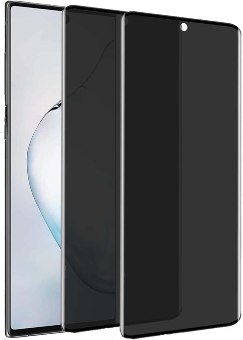 Privacy Screen Protector for Samsung Galaxy Note 10 (2 Pack) - 6.3 Inch Tempered Glass, Anti-spy, 9H Hardness