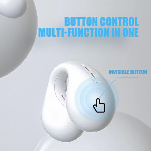 Wireless Ear Clip Skeleton Conduction Headphones, 2024 Upgrade Open Ear Bluetooth Headphones for Running and Sports,