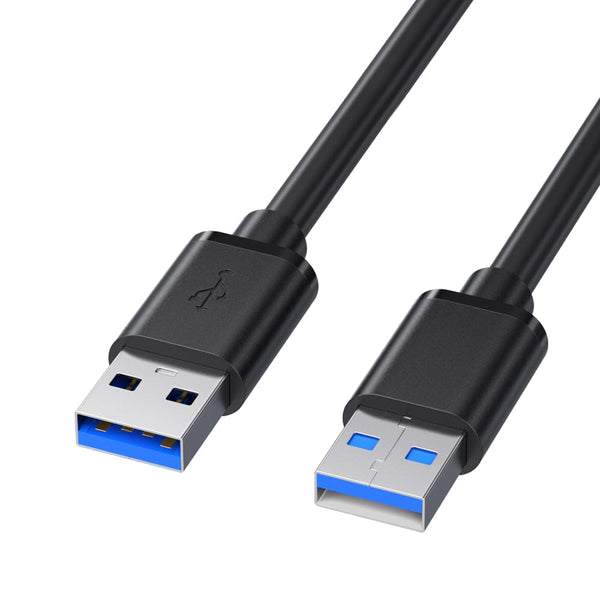 USB 3.0 Male to Male Cable Heavy Duty 5 Feet Double Sided USB Cord for Hard Drive Enclosures, Laptop Cooler and More