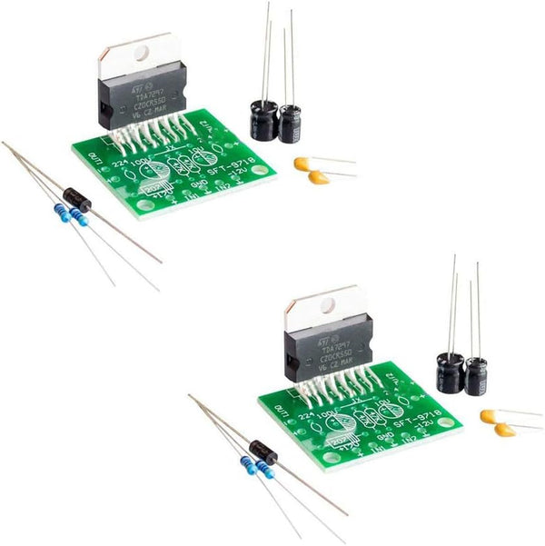 Comimark 2Pcs DC 12V TDA7297 Amplifier Board, 15W+15W Dual-Channel Track Stereo Module Kit DIY