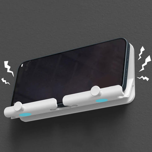 BESPORTBLE Wall Adhesive Phone Charging Stand with Hook, Smartphone Holder and Storage Organizer for Bedroom