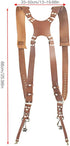 Pissente Leather Camera Strap, Adjustable Dual Leather Harness with Rivet, Double Shoulder Strap for Digital Camera