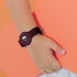 Kids AirTag Case Wrist Band, Soft Silicone Protective Cover for Apple Air Tag Finder, Burgundy