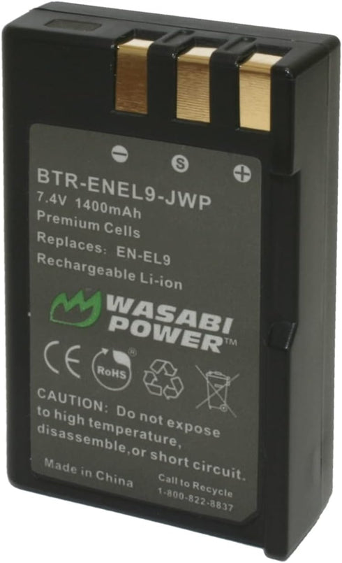 Wasabi Power Battery for Nikon EN-EL9, Compatible with D40, D40x, D60, D3000, D5000 Cameras