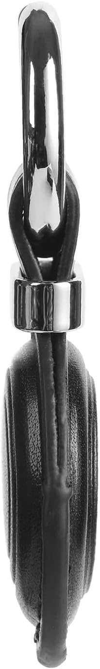 Genuine Leather AirTag Holder Keychain, Compatible with Apple AirTag, Secure Hidden Case (Black)