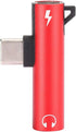 2Pcs USB Type-C to 3.5mm Female Headphone & Charger Adapter, 2-in-1 Fast Charging Cable for Type-C Phones (Red)
