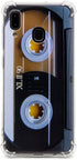 Case for Galaxy A20 with Reinforced Corners, TPU Soft Bumper Retro Music Cassette Tape Design