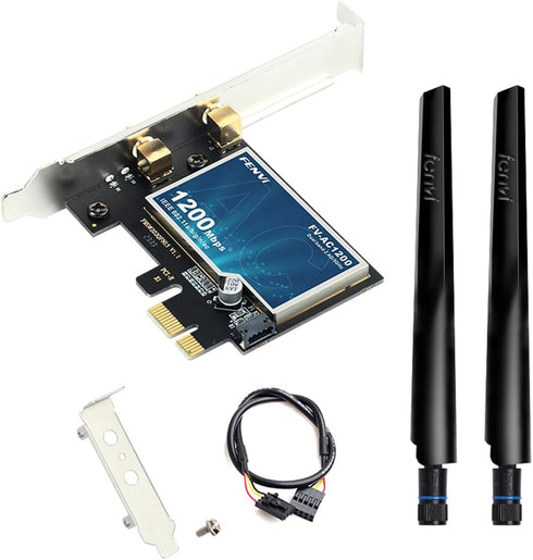 F FENVI AC1200 2.4GHz 5GHz 4.0, 11/10/8/7 FENVI Wireless WiFi PCIe Card for Desktop PC, Dual Band & with Bluetooth Low