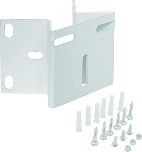 Small Size External Wall Corner Mounting Bracket for PTZ Camera, 90 Degree Vertical Wall Angle Support (White - Steel)