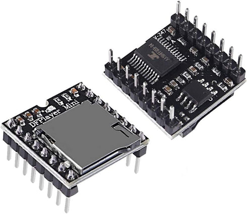 ALMOCN 2PCS YX5200 MP3 4PCS 2W 8Ohm MP3 DFPlayer Mini Player Audio Module + Round Micro Speaker Voice Decode Board