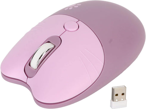Gugxiom Cat Wireless Mouse, 2.4G Cute Lightweight Soundless Mouse with USB Receiver, 3 Levels DPI for M3 Laptop