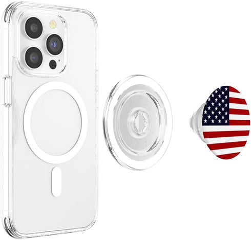 American Flag PopSockets PopGrip for MagSafe - US Patriotic Phone Holder Knob