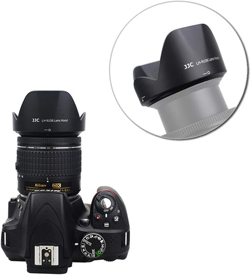 JJC Lens Shade for Nikon AF-P DX NIKKOR 18-55mm f/3.5-5.6G VR Lens, No Vignetting Reverse Attaching