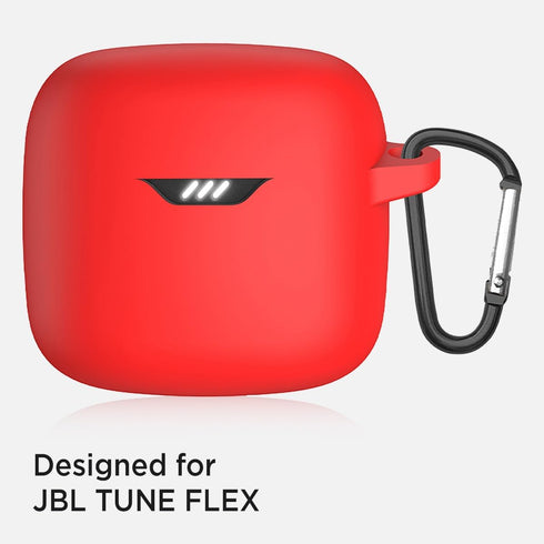 Miimall Compatible JBL Tune Flex Protective Silicone Case Cover, Red