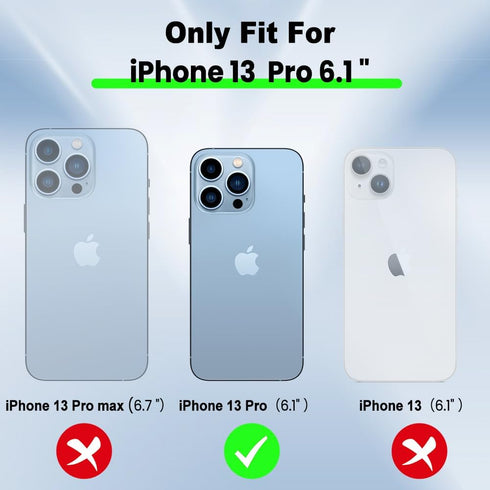 SAKUULO iPhone 13 Pro Case, Green Cute Gold Plating, Soft TPU Shockproof, Full Camera Protection Bumper Cover