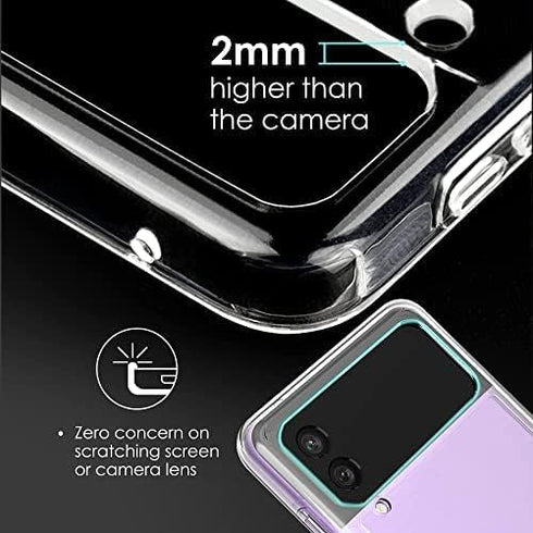 Clear Shockproof Case for Samsung Galaxy Z Flip 3, Slim Thin Protective Silicone Cover for Flip3 5G Phone