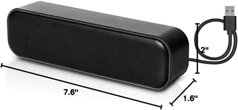 HONKYOB Counter USB Computer Speakers,Laptop Speakers Wired USB Powered,Portable Mini Sound Bar PC Speakers for Windows