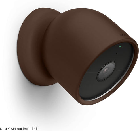 elago Silicone Cover for Google Nest Cam Outdoor/Indoor (Battery), Magnetic Mount Cover Included, Dark Brown