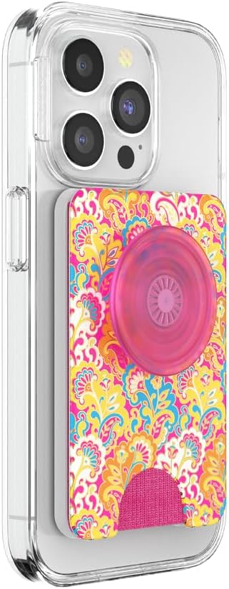 PopSockets Phone Wallet with Expanding Grip and Adapter Ring for MagSafe - Phone Card Holder, Wireless Charging