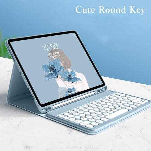 iPad 9th 8th 7th Generation 10.2 inch/Air 3 Pro 10.5 inch Keyboard Case with Cute Candy Color Mouse and Detachable