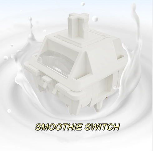Gateron Smoothie Keyboard Switches, Creamy 5-Pin Switches, Factory Pre-lubed, 40gf White Switches for MX Mechanical