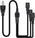 Toptekits 5-15P 3X C13 C13 3 (6ft/2m, 5-15P 3XC13) Computer Power Splitter Cord, NEMA to - Y-Cable, Power Cord Y