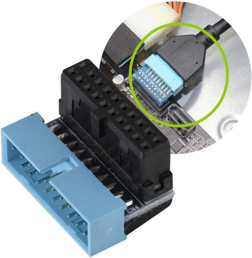 5PCS USB 3.0 19-Pin Motherboard Connector Internal Header, Male to Female Extension Adapter