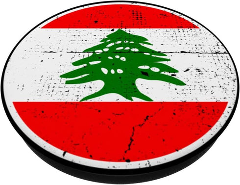 Lebanon Heartbeat Proud Lebanese Flag PopSockets Swappable PopGrip