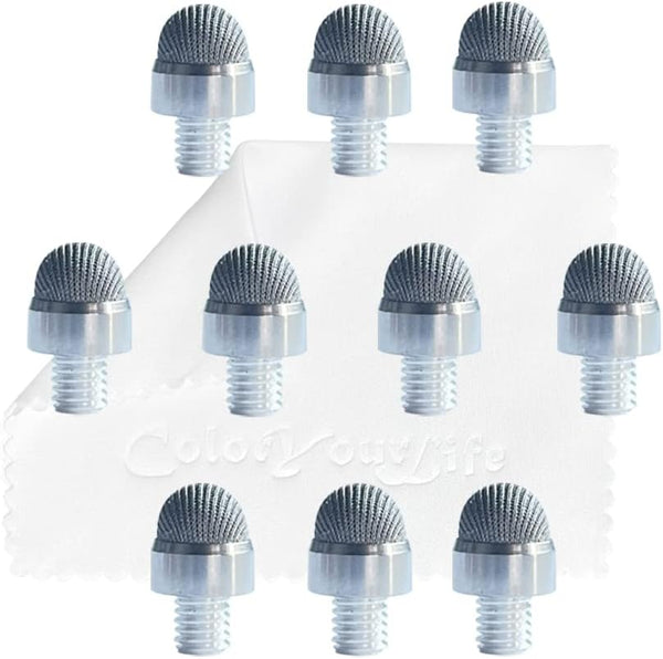 10-Pack Replacement Micro-Knit Mesh Tips for ColorYourLife Stylus Pens 5.3” with Replaceable Mesh Tips, Finer Tips for