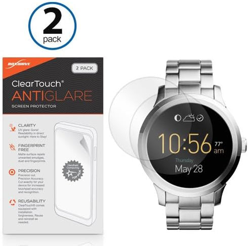 BoxWave Screen Protector for Fossil Q Founder Gen 1 - ClearTouch Anti-Glare (2-Pack), Anti-Fingerprint Matte Film Skin