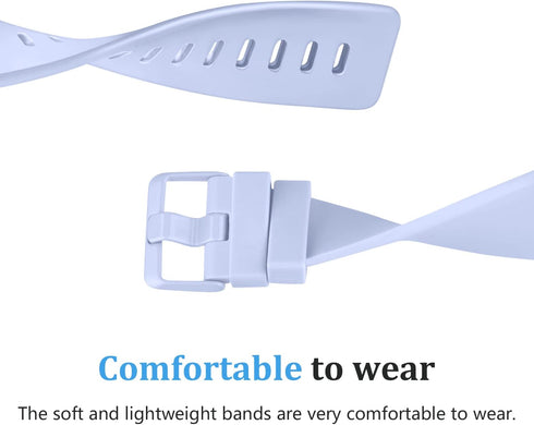 Sport Bands Compatible with Fitbit Versa 2, Classic Soft Silicone Replacement Wristbands for Smart Watch (Large, Baby