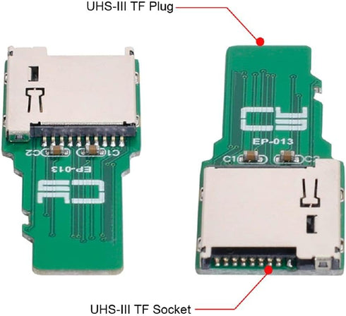Cablecc TF Micro SD Male Extender to TF Card Female Extension Adapter for PCBA SD/SDHC/SDXC UHS-III UHS-3 UHS-2