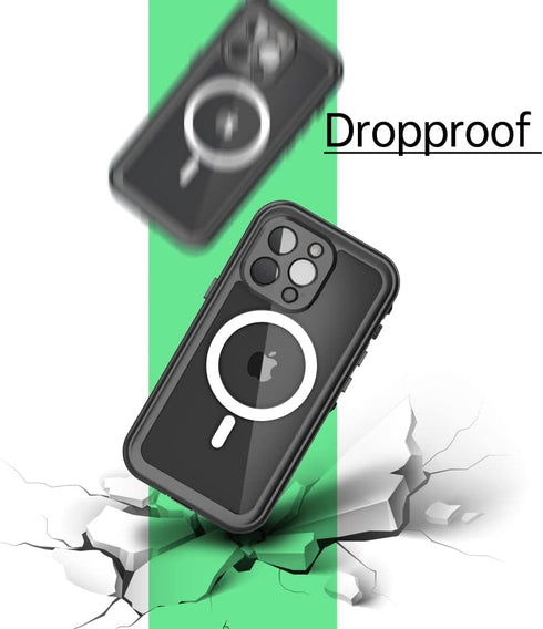 iPhone 13 Pro Waterproof Case Compatible with MagSafe, Built-in Screen Protector, Shockproof Dustproof