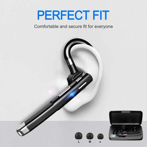 Bluetooth Headset for Cell Phones, 500Hrs Standby Time with LED Charging Case, Hands-Free Bluetooth 5.1