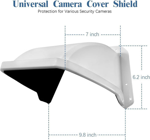 WEILAILIFE Universal Camera Cover Shield Sun Rain, Waterproof Protective Roof for Dome, Bullet Cameras, ABS Plastic