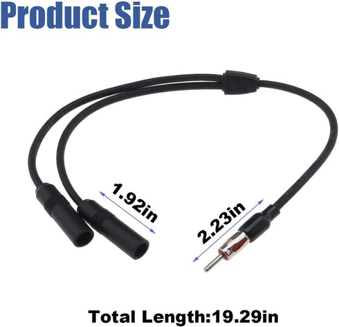 GLSOWEE 1 2 Car Antenna Adapter, Radio Stereo Antenna Adapter Connector, Male to Female Y Antenna Cable, Antenna