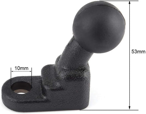 Keenso Universal Motorcycle Mirror Base Mounts Bracket - Fixed Base Ball Holder, GPS Windshield Mount with 10mm Hole