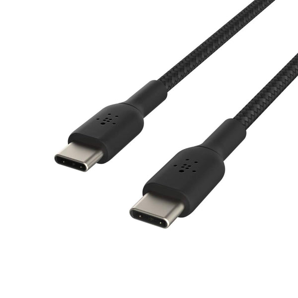 Belkin BoostCharge 1M Braided USB-C to USB-C Cable - Black for iPhone 15, Galaxy S23, Pixel 7, iPad Pro & More.